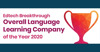 goFLUENT在2020年的EdTech突破奖中，赢得了“年度最佳综合语言学习企业”大奖